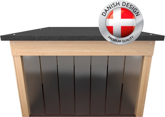 Robotmaaier garage Kubus hout maat L (ook geschikt voor robotmaaiers zonder gazon bedrading )