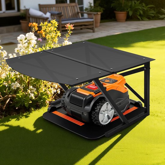 Robotmaaier Garage - Maaiers Overkapping - Gazon Onderhoud - Weerbestendig Frame - 77 x 67 cm - Zwart