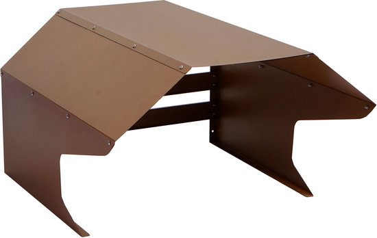 Robotmaaier garage MCW-L43, overkapping voor grasmaaier, metaal 40x59x69cm ~ bruin van Mendler
