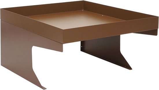 Robotmaaier garage met plantenbak MCW-G60, overkapping voor grasmaaiers, metaal 37x60x70cm ~ bruin van Merkloos	