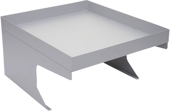 Robotmaaier garage met plantenbak MCW-G60, overkapping voor grasmaaiers, metaal 37x60x70cm ~ grijs van Metacorn.