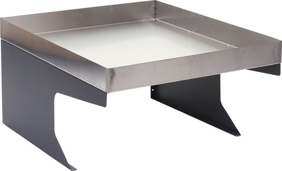 Robotmaaier garage met plantenbak MCW-G60, overkapping voor grasmaaiers, metaal 37x60x70cm ~ roestvrij staal, antraciet van Merkloos	