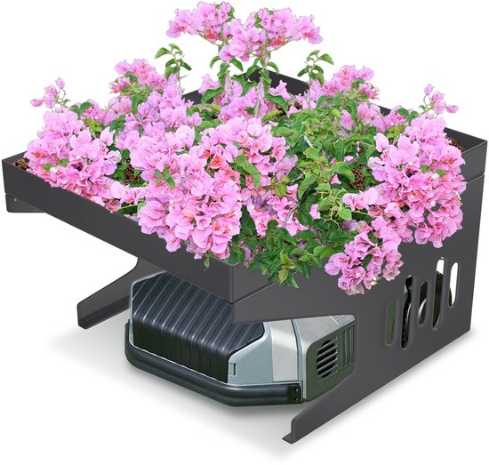 Robotmaaiergarage (antraciet), 70 × 60 × 42,5 cm Metalen dak voor robotmaaier, geschikt als carport of vaste garage. Kleur: antraciet van Merkloos	