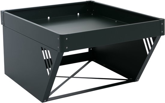 Robotmaaiergarage met plantenbak MCW-P41, dakoverkapping grasmaaier metaal 40x60x70cm ~ groen van Mocawi