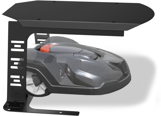 Robotmaaiergarage, metaal, zwart Weerbestendige garage met UV-bescherming voor robotmaaier en laadstation. Roestvrij, afmetingen 77 × 94 × 36 cm. Geschikt als carport of overkapping van Merkloos	