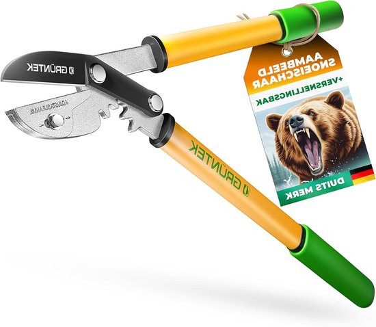 Robust SK5 Steel Secateurs with Metal Anvil & Non-Slip Layer 60mm Blade Length 470mm Total Length Ergonomic Non-Slip Handles - Grizzly Lopper van Merkloos	