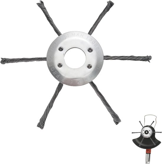 Robuuste onkruidborstel voor accu-bosmaaier, 3 koppen 150 mm, grastrimmervoegenreiniging van Merkloos	