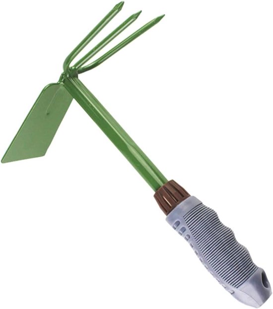 Robuuste Schoffel - Tuingereedschap Handschoffel - Onkruid Wieden - Dubbelzijdig Roestvrij Staal - 26 x 19 cm - Groen