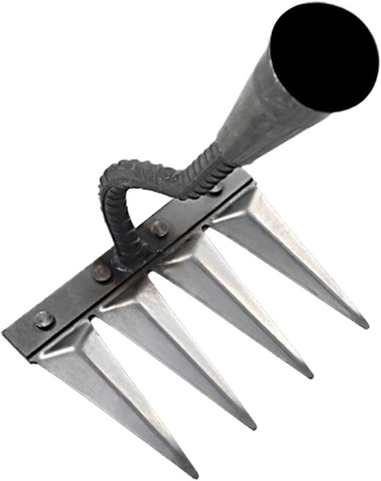 Robuuste Tuinhark - Onkruid hark - Tuinonderhoud - Afneembaar ontwerp - 33 x 33 x 16 cm - Zilver