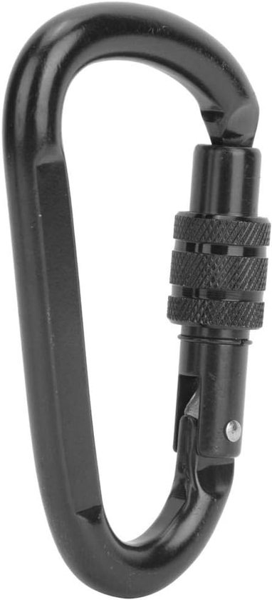 Rock Klimmen Karabijnhaak - 30 KN Koolstofstaal - Outdoor Heavy Duty Type Bergbeklimmen - Veiligheid Gesp - Zwart - Andere extreme sporten van Merkloos	
