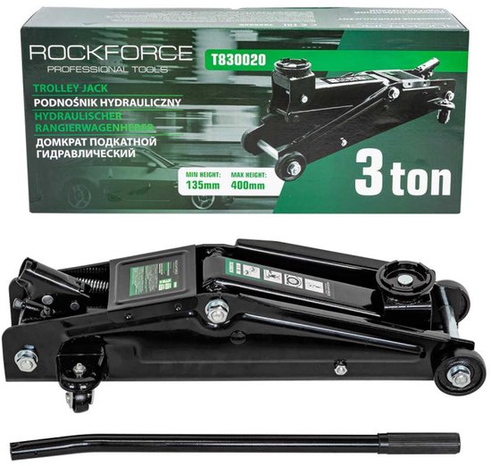 Rockforce RF-T830020 - Hydraulische Autokrik - 3T - 135-400 mm van Merkloos	