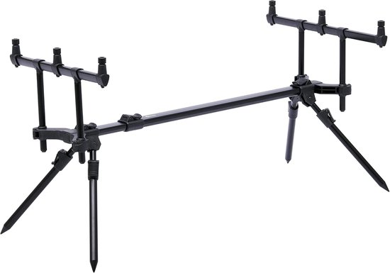 Rod Pod - Vissteun - Vissen - Verstelbaar - 3 Hengels - Zwart