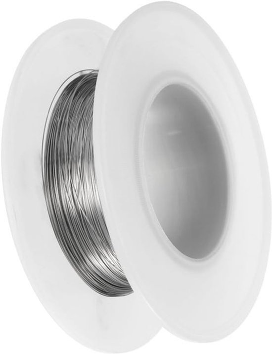 Roestvrij staaldraad, 0,2 mm, 32 gauge sieradendraad, sieraden maken, armbanden, kralen, doe-het-zelf handwerk, zilver van Merkloos	