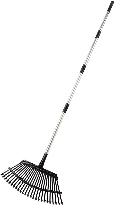 Roestvrij stalen verstelbezem, hark, uniseks, verstelbare lengte 97-160 cm, tuinbezem, wiebelvrij werken in de tuin, waaierbezem, waterdicht, tuingereedschap van GARDENA