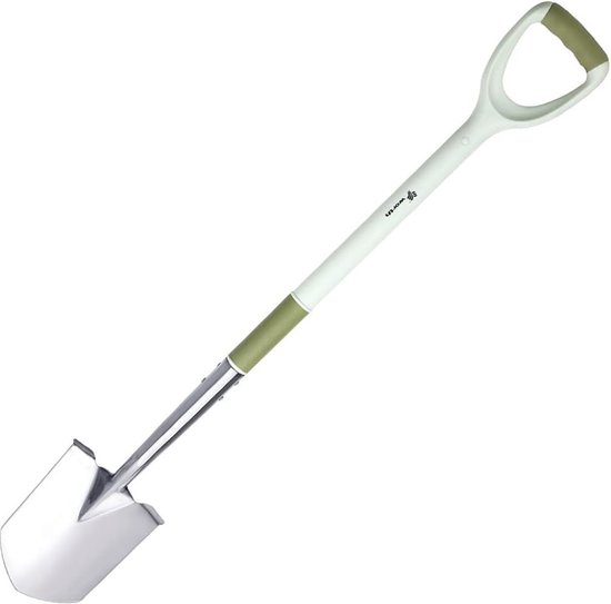 Roestvrije graf spatel, stalen steel met PP en TPR gecoat, ergonomische D-greep, leuke tuinschep voor doe-het-zelvers, graven, tuinieren, 105 cm van Merkloos	