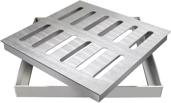 Roestvrijstalen afvoerrooster - geschikt voor regenwaterafvoer - 1 stuk - vierkant - 304 roestvrijstaal van Coppens