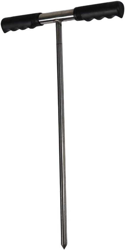 Roestvrijstalen Bodemsondestaaf voor Bodemmonsterneming in Tuin en Boerderij - Gazon & Plantverzorging - T-handvat Gereedschap met 3-traps - Bodemmonsternemer van Merkloos	