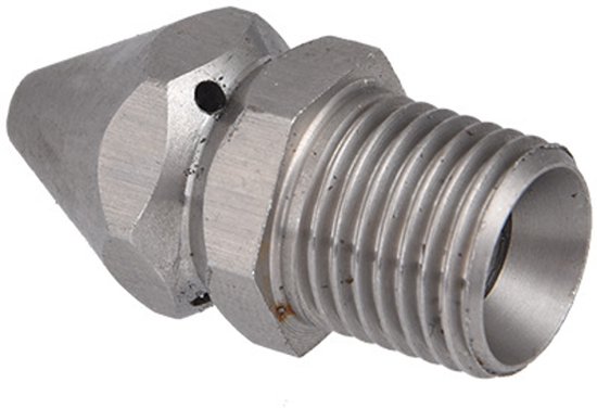 Roestvrijstalen rioolspuitmond – 1/4" buitendraad, voor toilet, riool, slangen, zilver van Merkloos	