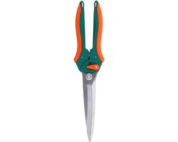 Roestvrijstalen snoeischaar met lange neus en rubberen handgreep voor moeiteloos knippen, ideaal voor het trimmen van kleine planten in huis en tuin