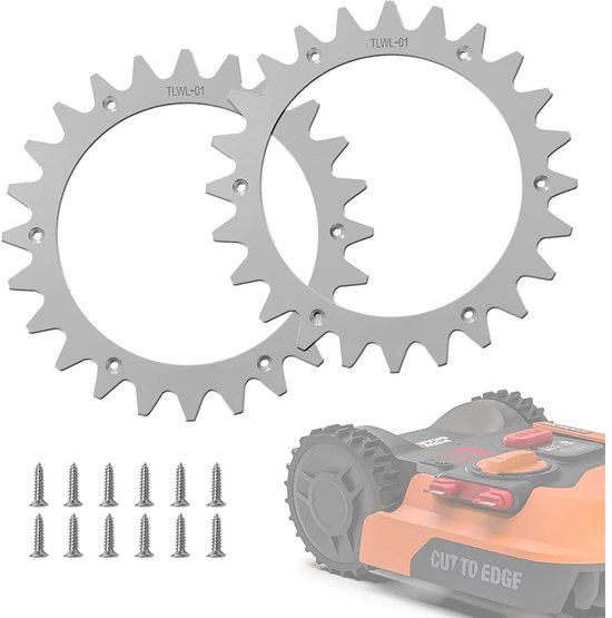 Roestvrijstalen spikes - Antislip spikes voor robotmaaiers - Geschikt voor Wor-x Land-roid S/M modellen - Met 12 schroeven - 205 mm van Merkloos	