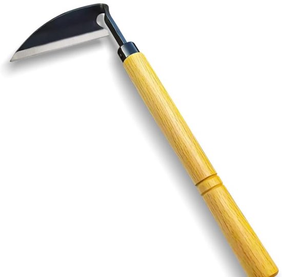 Roestvrijstalen Tuinhak met Houten Handvat – 2 Stuks, Onkruidverwijderaar en Mos Haken van Merkloos	