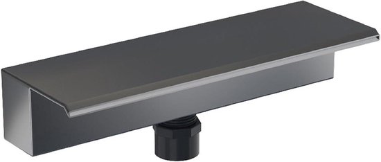 Roestvrijstalen watervaluitlaat met brede opening voor eenvoudige installatie in de tuin - 300mm breedte van Merkloos	