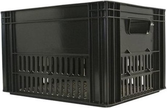 RoJo - Fietskrat - Kunststof - 40 Liter - 43x35x27 cm - Met Bevestigingsmateriaal - Zwart van ROJO