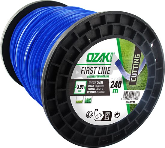 Rol vierkante nylondraad OZAKI - Lengte: 240 m, Ø: 3,00mm van Ozaki