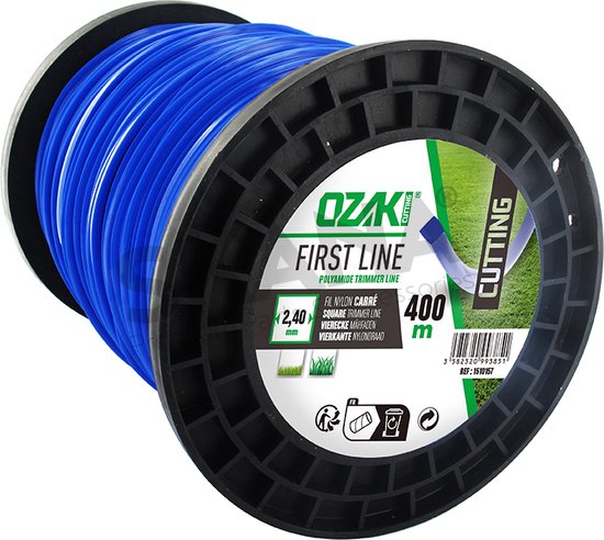 Rol vierkante nylondraad OZAKI - Lengte: 400 m, Ø: 2,40mm van Ozaki