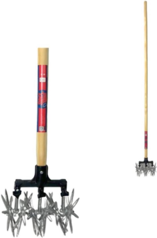Rolcultivator met Houten Steel - 150 cm Lengte - Aandrukrol voor Tuin en Gazon van Merkloos	