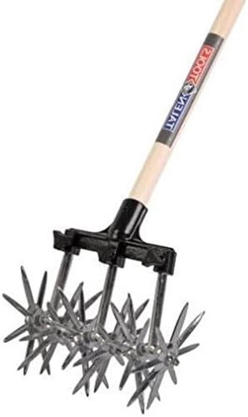 Rolkultivator - Tuinwiel - Bodem losmaken - Roestbestendig aluminium - 21 cm breed - Beige