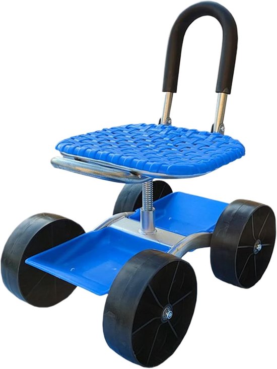 Rollende Tuinwagen - Zitmaaier Gazon - Tuinieren Zonder Pijn - Verstelbare Hoogte - 26x31x26 cm - Groen