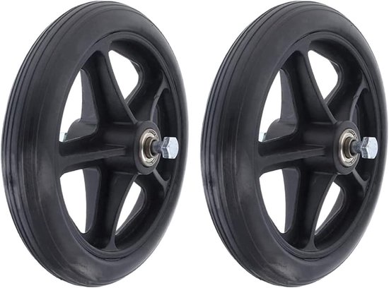 Rolstoel Voorwiel - Loopstoel Wielen - Vervangen Versleten - Massief Antisliplager - 7 Inch - Zwart van Merkloos	