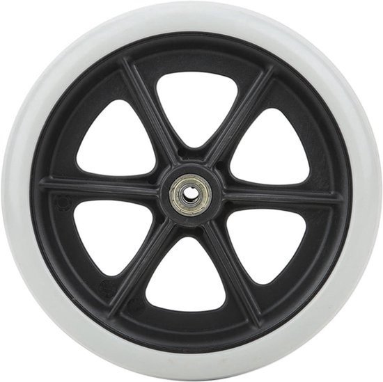Rolstoel Voorwiel - Loopwiel Rubber - Mobiliteit Verbeteren - Duurzaam Rubber Materiaal - 8 Inch Diameter - Grijs