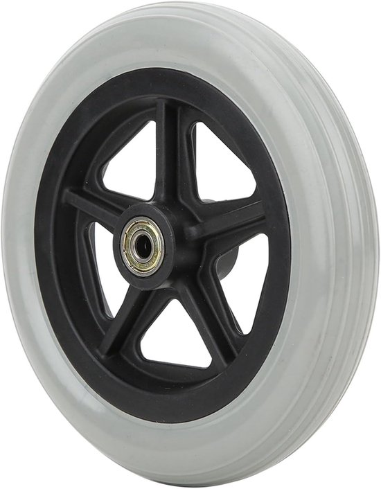 Rolstoel Voorwielen - Vervangende Wielen - Mobiliteit Verbeteren - Rubberen Banden - 7 Inch Diameter - Grijs