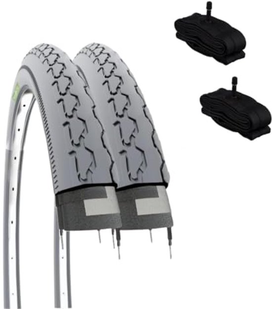 Rolstoelbanden 24 x 1 3/8 (37-540) met Luchtkamers - Grijs van Merkloos	