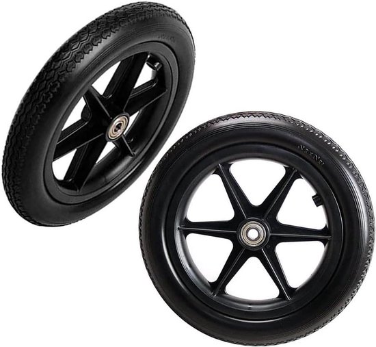 Rolstoelwiel - Vervangingswiel - Mobiliteit Verbeteren - Antislip Rubber - 30 cm - Zwart
