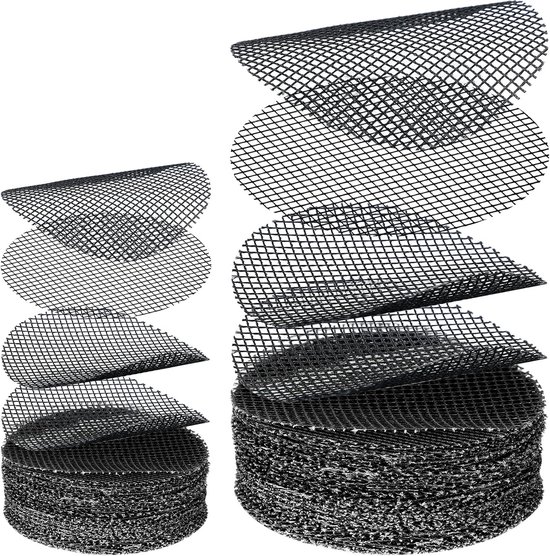 Ronde bloempotmat - 40 stuks - Planten Mesh Pad - Drainage rooster planten - Bloempotmat - Gaas tuinmat - Voor Buitenplantenpotten en Bloemen - 5 cm en 10 cm, elk 20 stuks - zwart