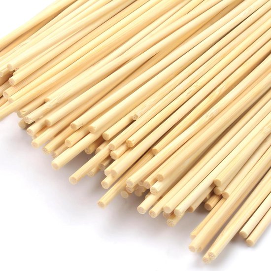 Ronde houten stokken 100 stuks - 300 mm x 3 mm - houten stokjes knutselen - suikerspin - rond natuurlijk hout - bamboestokken - doe-het-zelf kunst . van Craft Sensations