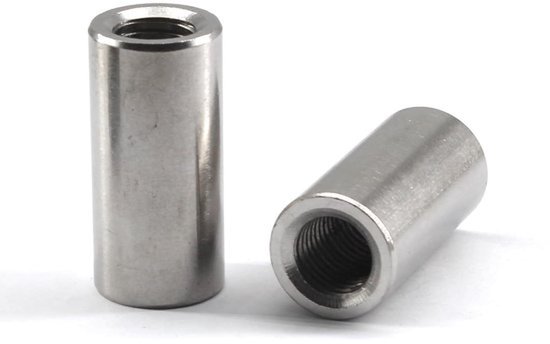 Ronde moeren M4 6 x 15 mm 304 roestvrij staal lange hulsmoeren voor lange stang 30 stuks