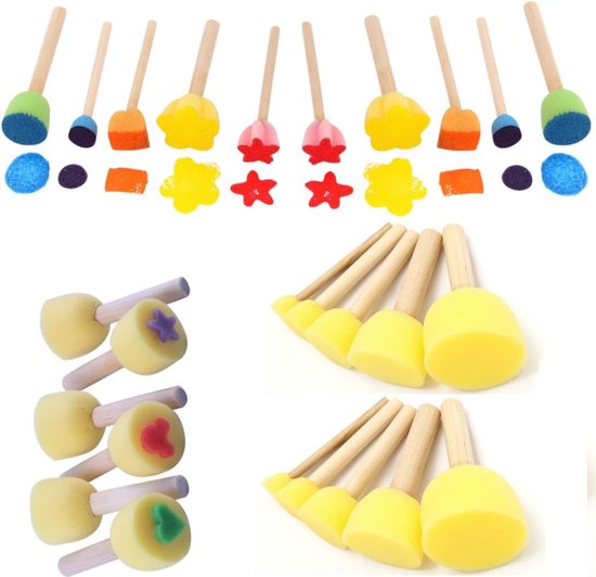 Ronde Sponskwasten - DIY Schuimkwasten - Paddenstoel Sponskwasten - 26 Stuks - Schuimstopperkwasten - Geschikt voor Schilderen - Creatieve Ambachten - Keramiek - DIY Productie van Merkloos	