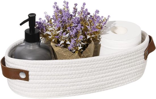 Ronde stoffen opbergmand - badkamer manden - opbergmand voor handdoeken, dekens, speelgoed, kleding van Tanseitax