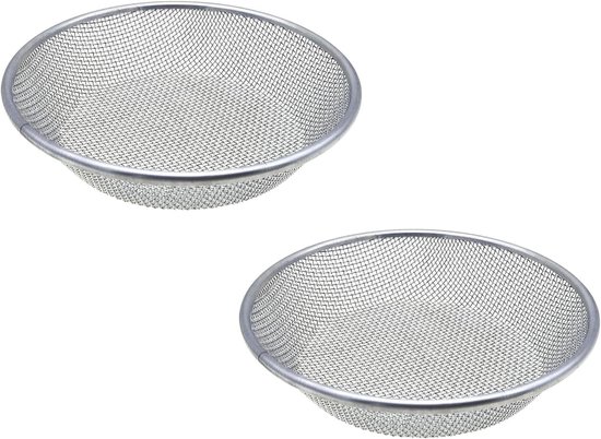 Ronde tuinzeef set van 2 stuks, 30 cm diameter, maaswijdte 6 mm, ideaal voor filteren van tuinaarde en composteren, geschikt voor emmers van 19 liter