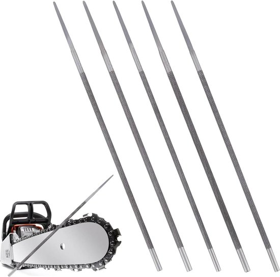 Ronde vijl set voor handmatig slijpen zaagkettingen - 5 stuks 40 mm 45 mm 48 mm 50 mm 55 mm - grasmaaier kettingzaag scherptevijl van VONROC