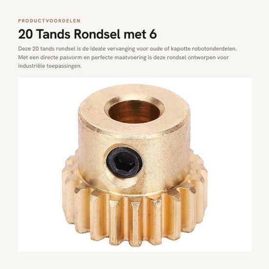 Rondsel 20 Tands - 6 Mm Gat - Modulus 0,8 - Vervanging