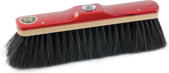 Rood gelakte zachte binnen bezemkop met zwart paardenhaar 28,5 cm - kamerbezems/binnen bezems van GARDENA