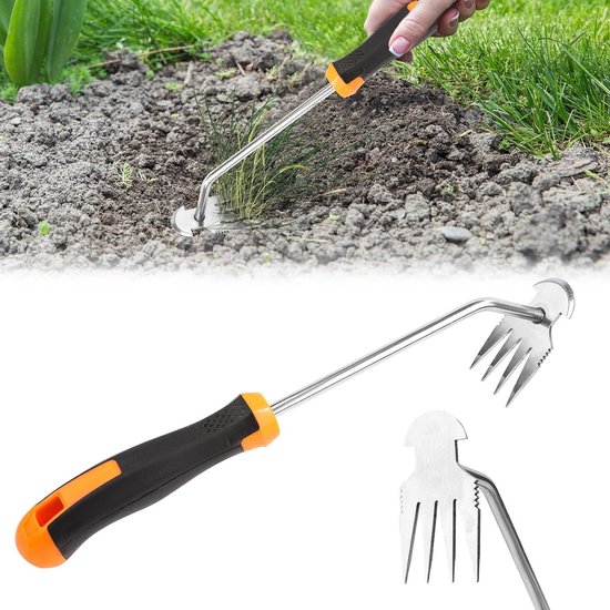 Rooting Weeding Tools 4 Teeth Manual Weed Puller Portable with Rubber Handle for Gardening Farm Garden Backyard - 2pcs van Fiskars