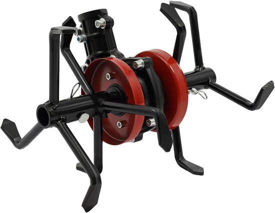 Rotary Cultivator - Bodemwoeler Tuin - Tuinonderhoud Wieden - Roestbestendig Aluminium Staal - 25x22 cm - Zwart
