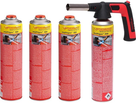 ROTHENBERGER Industrietoorts RS 300 opzetstuk incl. 4 x Multigas ... van Merkloos	