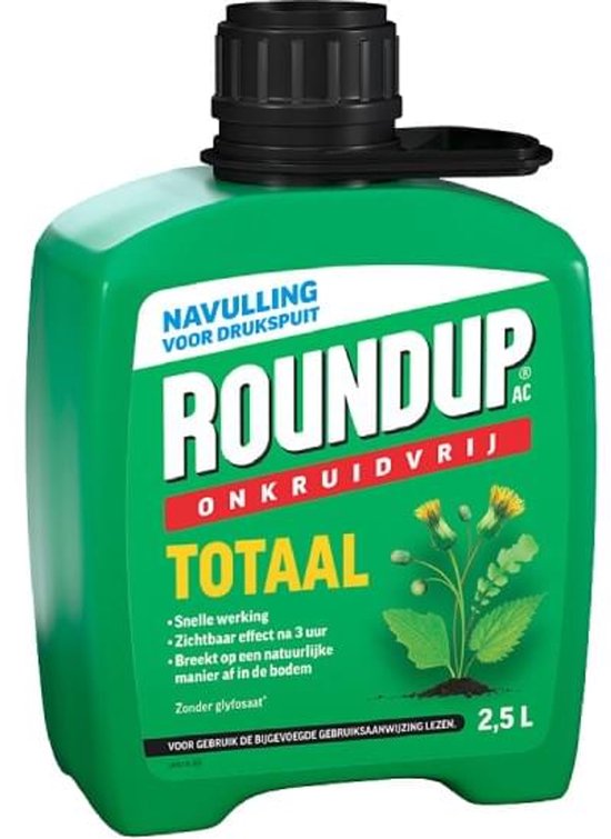 Roundup AC Totaal Onkruidvrij Kant & Klaar Drukspuit Navulling (2500 ml) - Krachtige Onkruidverdelger - Met gratis cheatsheet